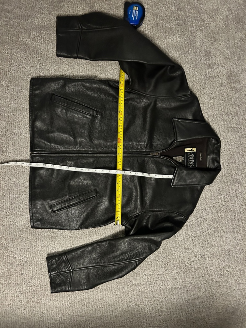Eddie Bauer Black Leather Bomber with Zip Front
